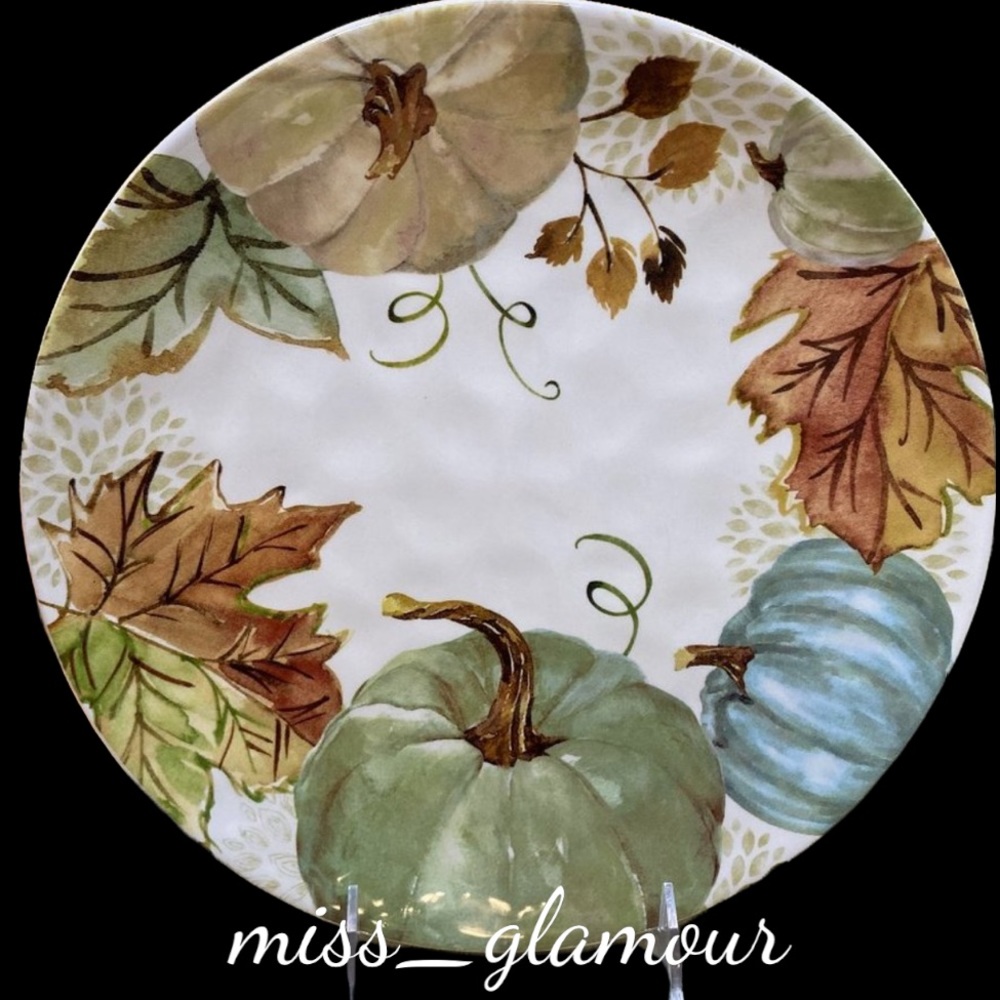 GRACE TEAWARE Potter’s Studio CERAMICS BOTANICAL PUMPKIN 10.75" DINNER PLATES